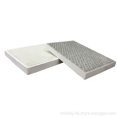 Ceramic honeycomb heater tiles with catalytic coating